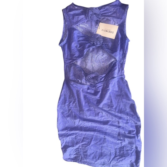 SHEIN Purple Cut-Out Dress. - Picture 7 of 7